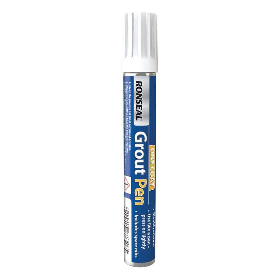 Paint  -  Ronseal 7Ml White One Coat Grout Pen  -  50117961