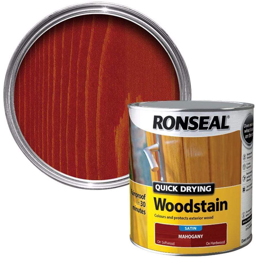 Paint  -  Ronseal Quick Drying Mahogany Satin Wood Stain  -  00514545