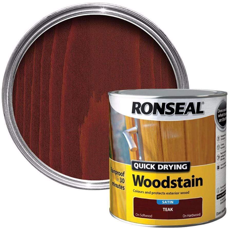 Paint  -  Ronseal Quick Drying Teak Satin Wood Stain  -  00514552