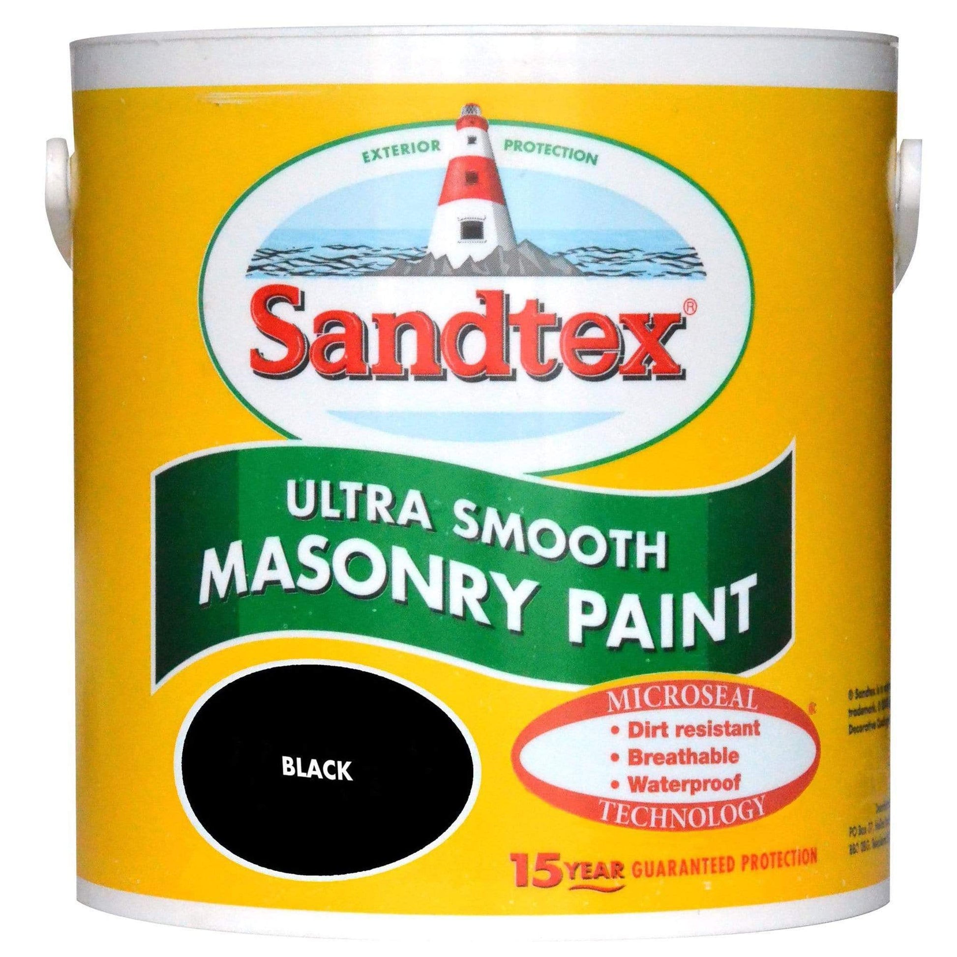 Paint  -  Sandtex Black Ultra Smooth 2.5L Paint  -  50143203