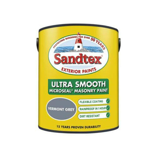 Paint  -  Sandtex Vermont Grey Ultra Smooth 5L  -  50143190