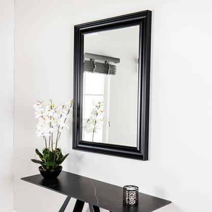 Mirrors  -  Matt Black Framed Beveled Edge Mirror  -  60004089