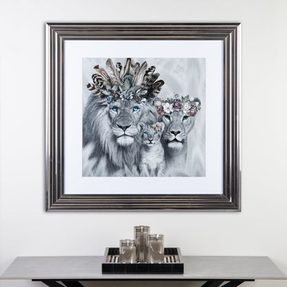 Pictures  -  Shh One Cub Lion Family Framed Picture 90 X 90  -  60003234