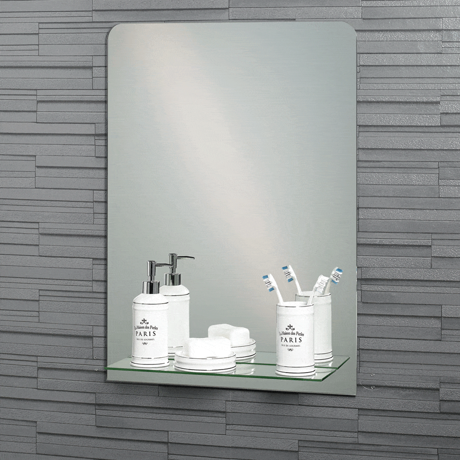 Homeware  -  Showerdrape Rochester Rectangle Mirror And Shelf  -  50136973