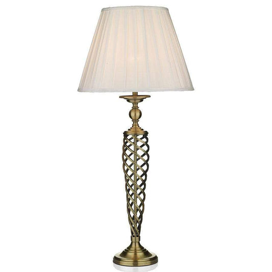 Lights  -  Siam Table Lamp Complete With Shade Antique Brass  -  50085214