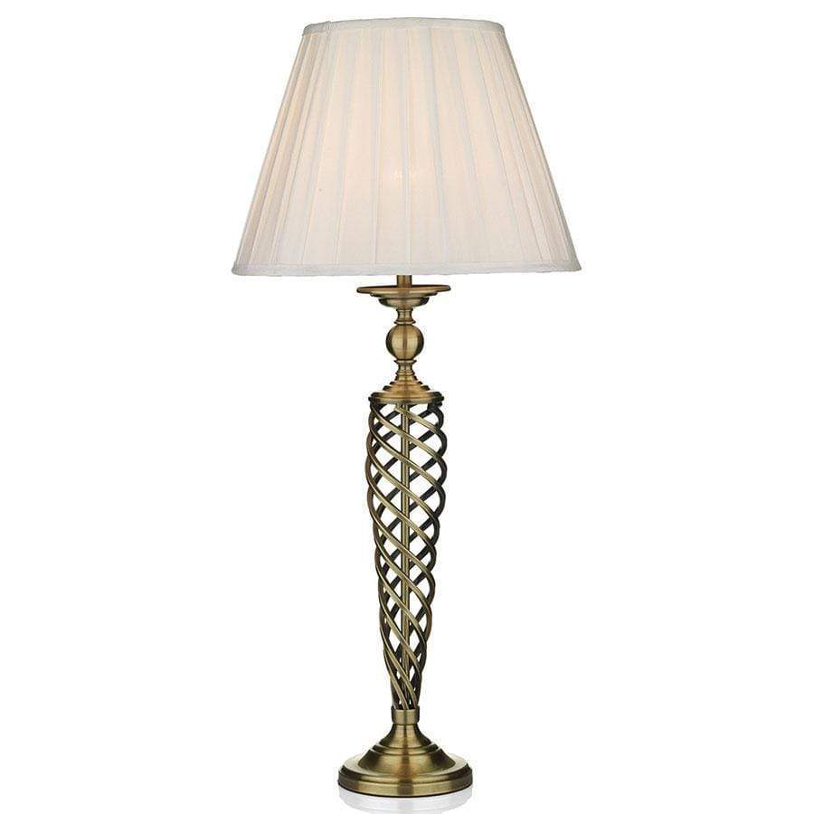 Lights  -  Siam Table Lamp Complete With Shade Antique Brass  -  50085214