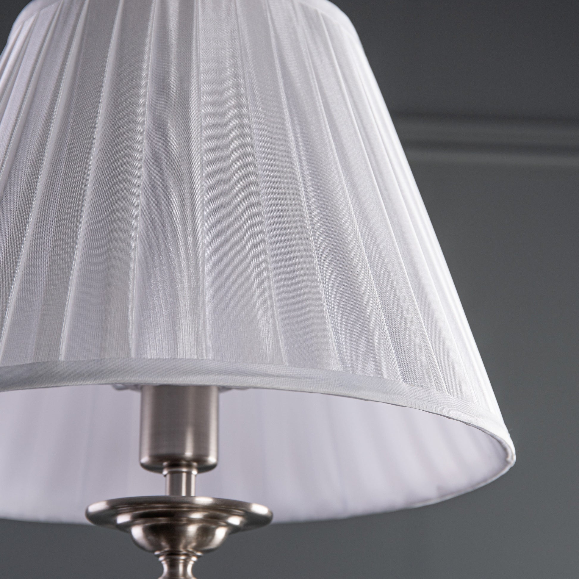 Lights  -  Siam Table Lamp Complete With Shade Satin Chrome  -  50085213