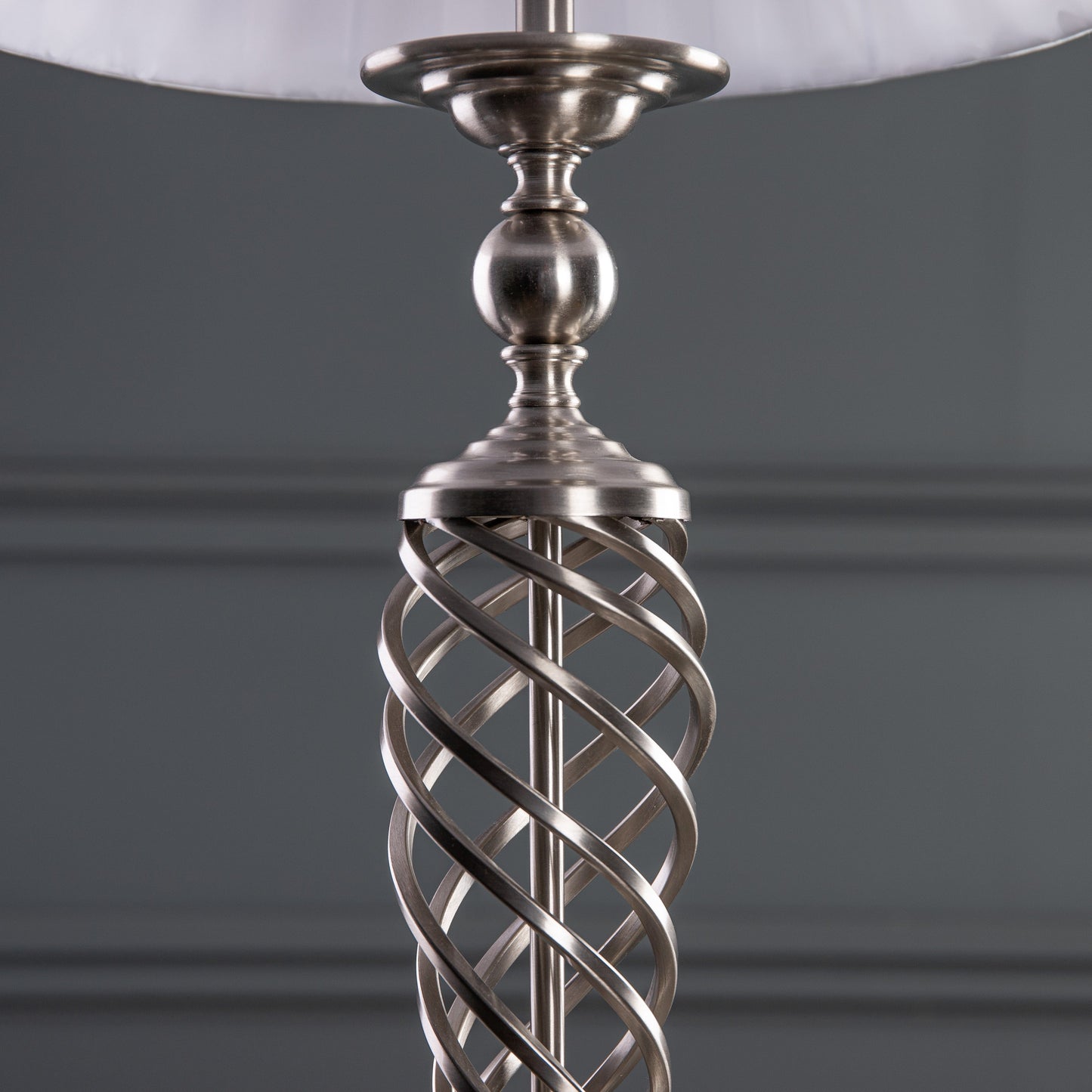 Lights  -  Siam Table Lamp Complete With Shade Satin Chrome  -  50085213