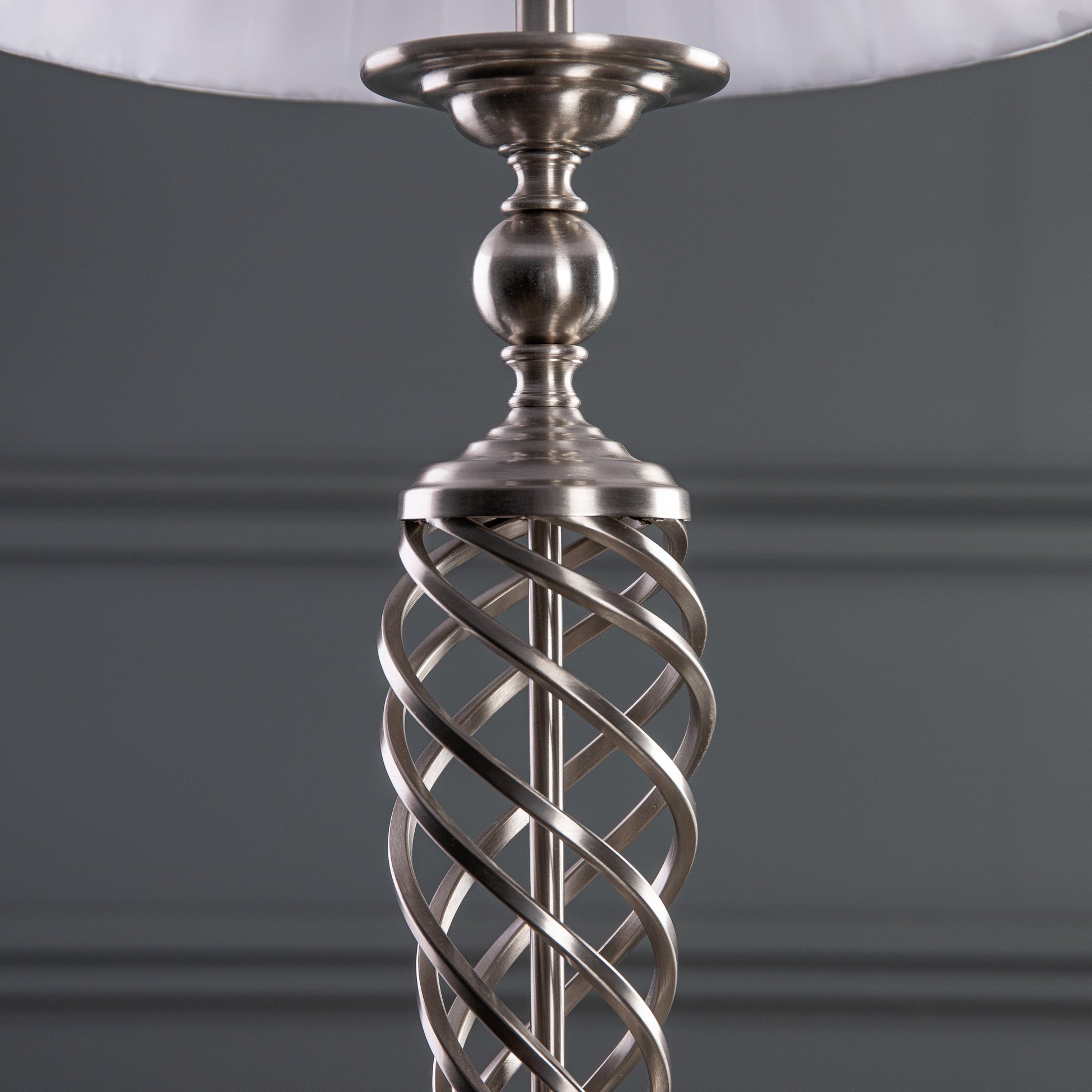 Lights  -  Siam Table Lamp Complete With Shade Satin Chrome  -  50085213