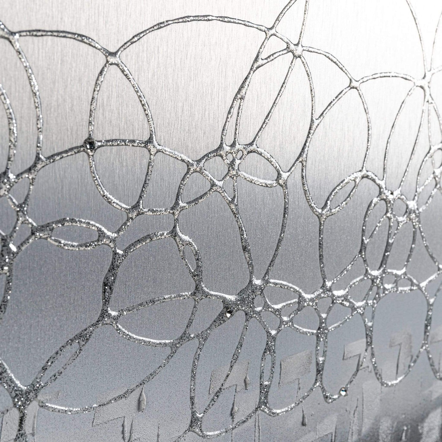 Pictures  -  Silver & White Glitter Storm - Steel Frame 114 X 74Cm  -  50139079