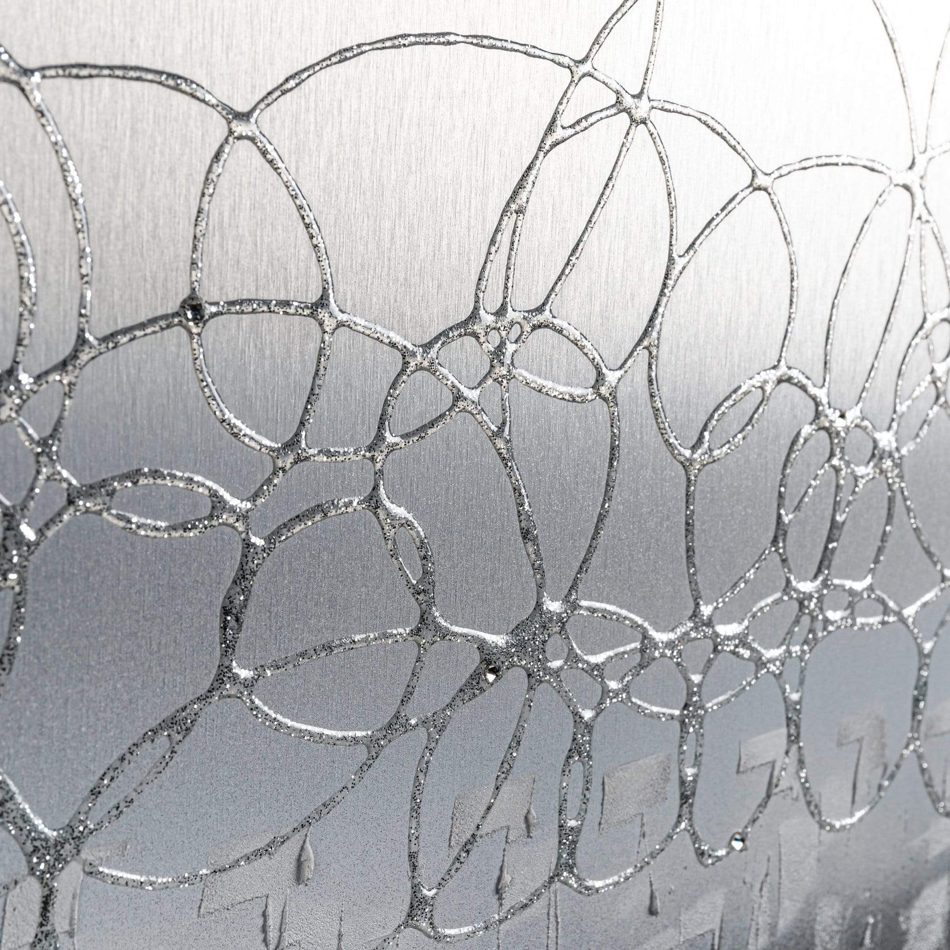 Pictures  -  Silver & White Glitter Storm - Steel Frame 114 X 74Cm  -  50139079
