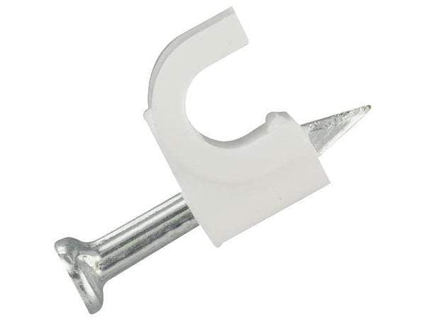 DIY  -  Sparkpak White 7.0Mm Round Cable Clips - 20 Pack  -  01085624