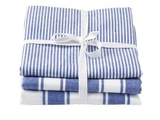 Kitchenware  -  Stow Green Kensington Blue Stripe Tea Towels 3 Pack  -  50113734