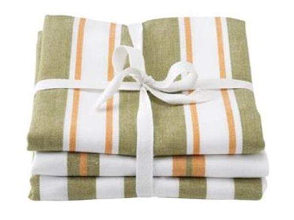 Kitchenware  -  Stow Green Kensington Stripe Green Tea Towels 3 Pack  -  50113735