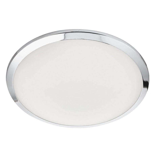 Lights  -  Bathroom Chrome Led Flush Ceiling Light With Frosted Glass Shade  -  50132200