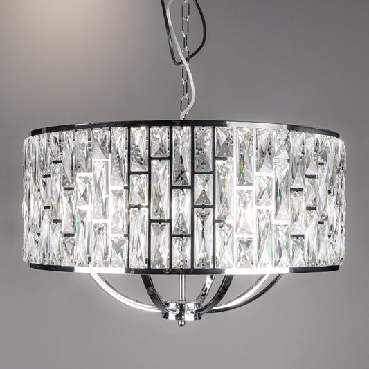 Lights  -  Tasc756588806S 8 Light Polished Chrome Pendant With Crystal Glass Pieces  -  50155567