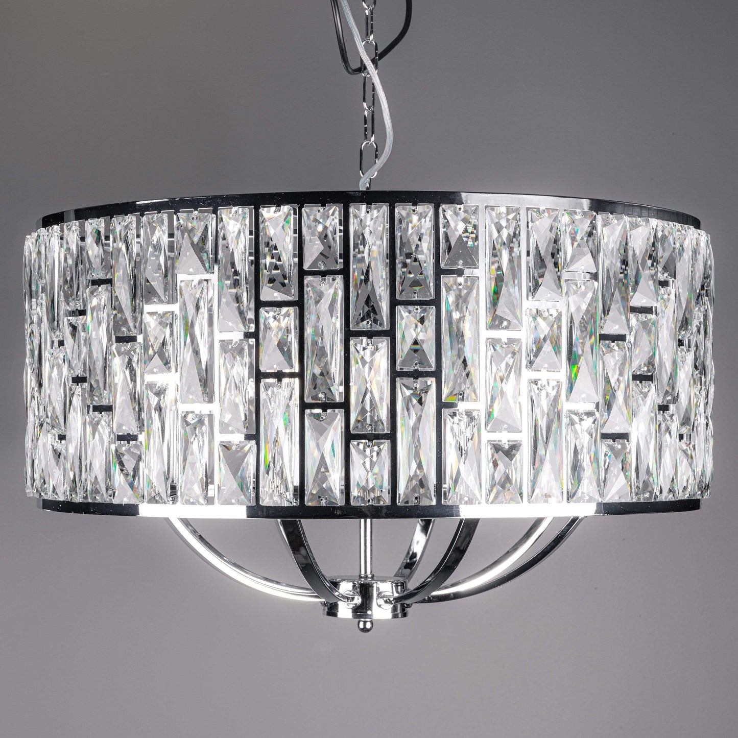 Lights  -  Tasc756588806S 8 Light Polished Chrome Pendant With Crystal Glass Pieces  -  50155567