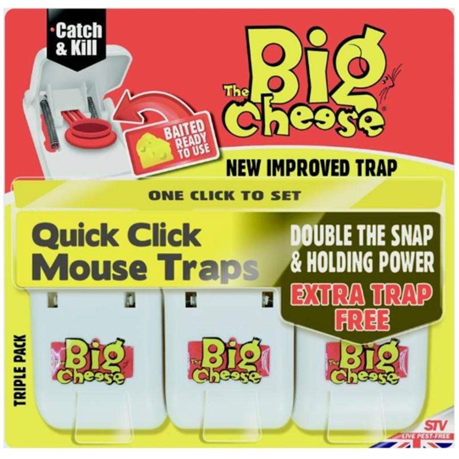 Gardening  -  The Big Cheese Quick Click Mouse Traps - 3 Pack  -  50140589