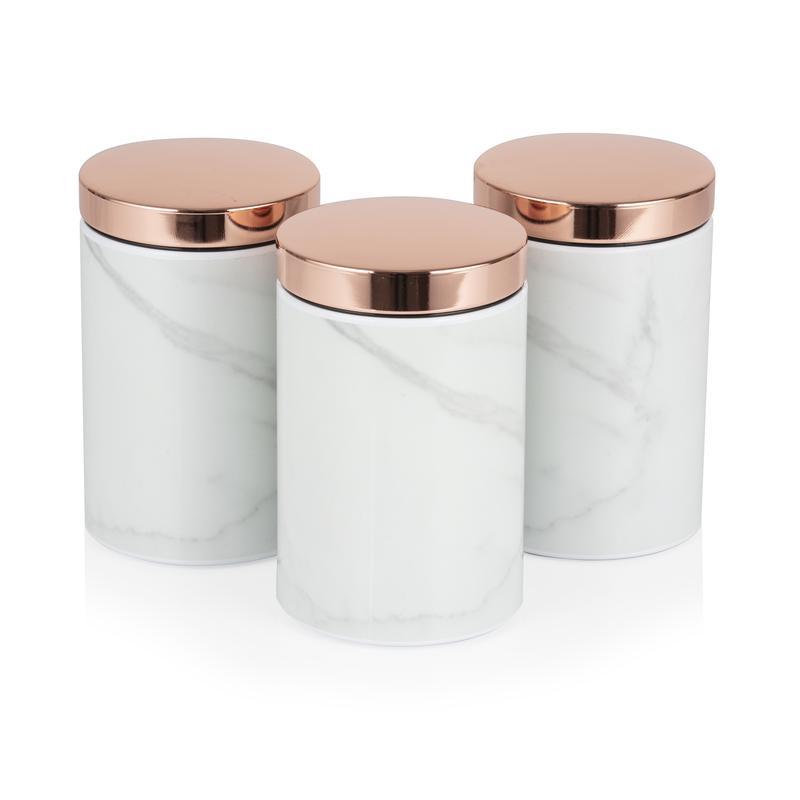 Kitchenware  -  Tower Rose Gold & Marble Set Of 3 Canisters  -  50153374