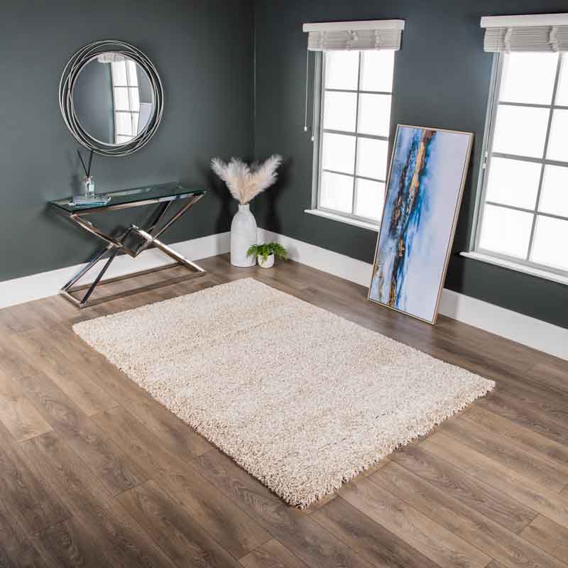 Rugs  -  Twilight White/Linen Shaggy Rug - Multiple Sizes  - 