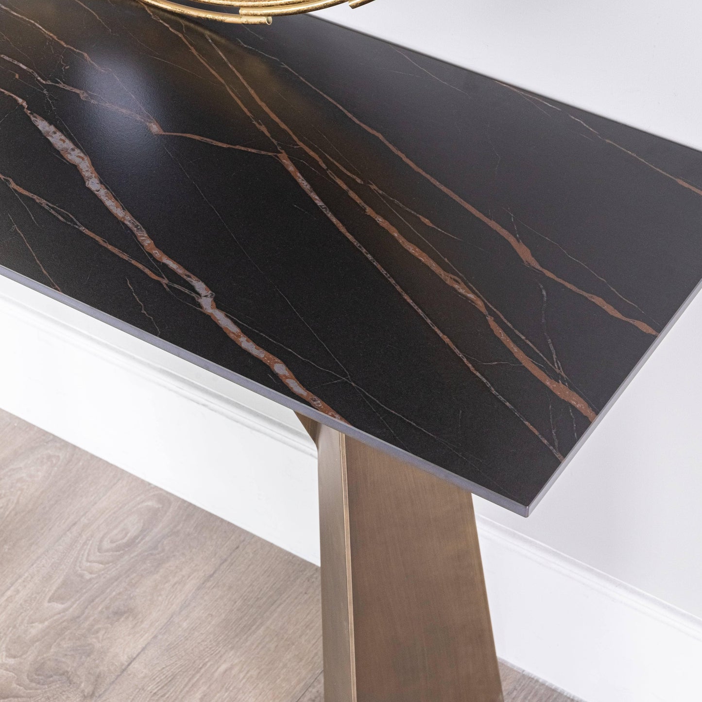 Furniture  -  Valante Black & Gold Console Table  -  60003720