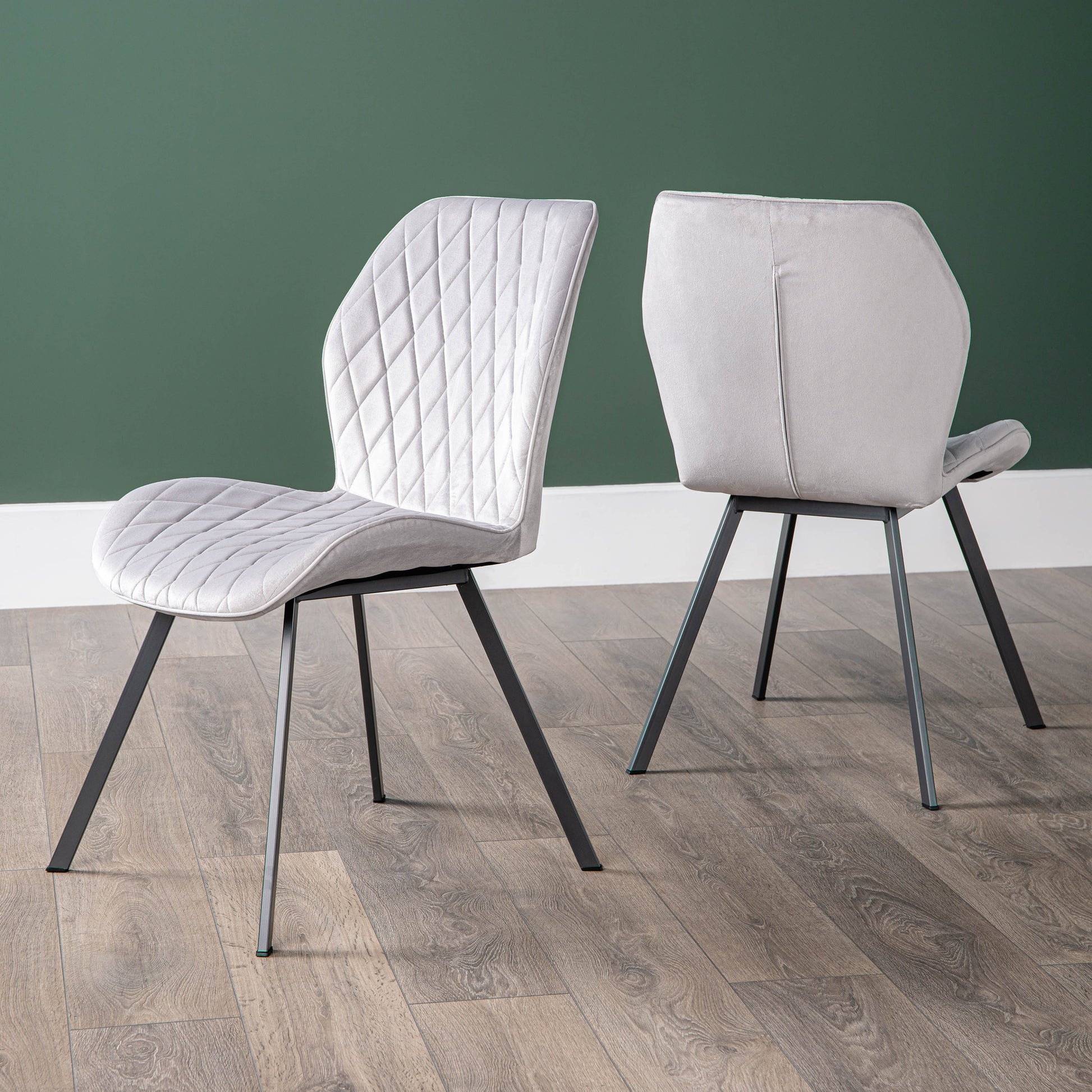 Furniture  -  Vancouver Silver Velvet Dining Chair  -  50155282