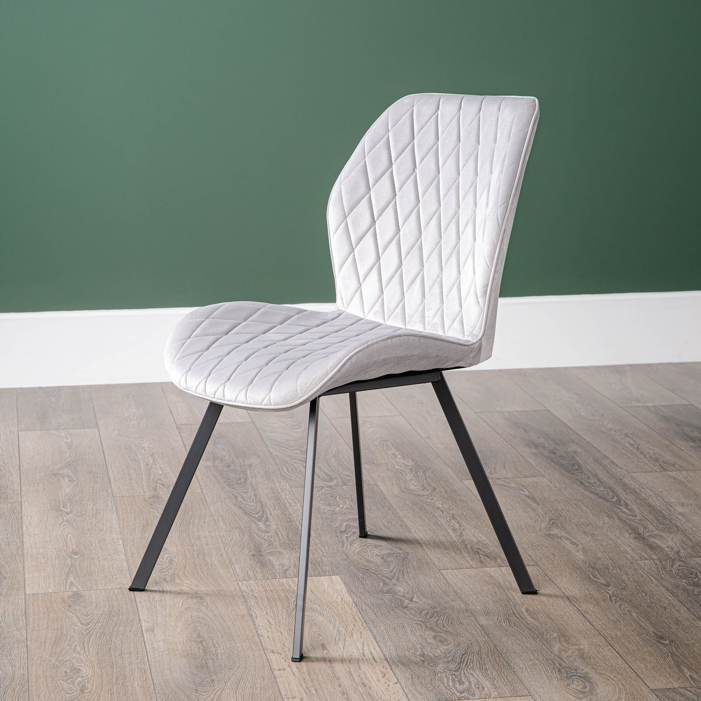 Furniture  -  Vancouver Silver Velvet Dining Chair  -  50155282