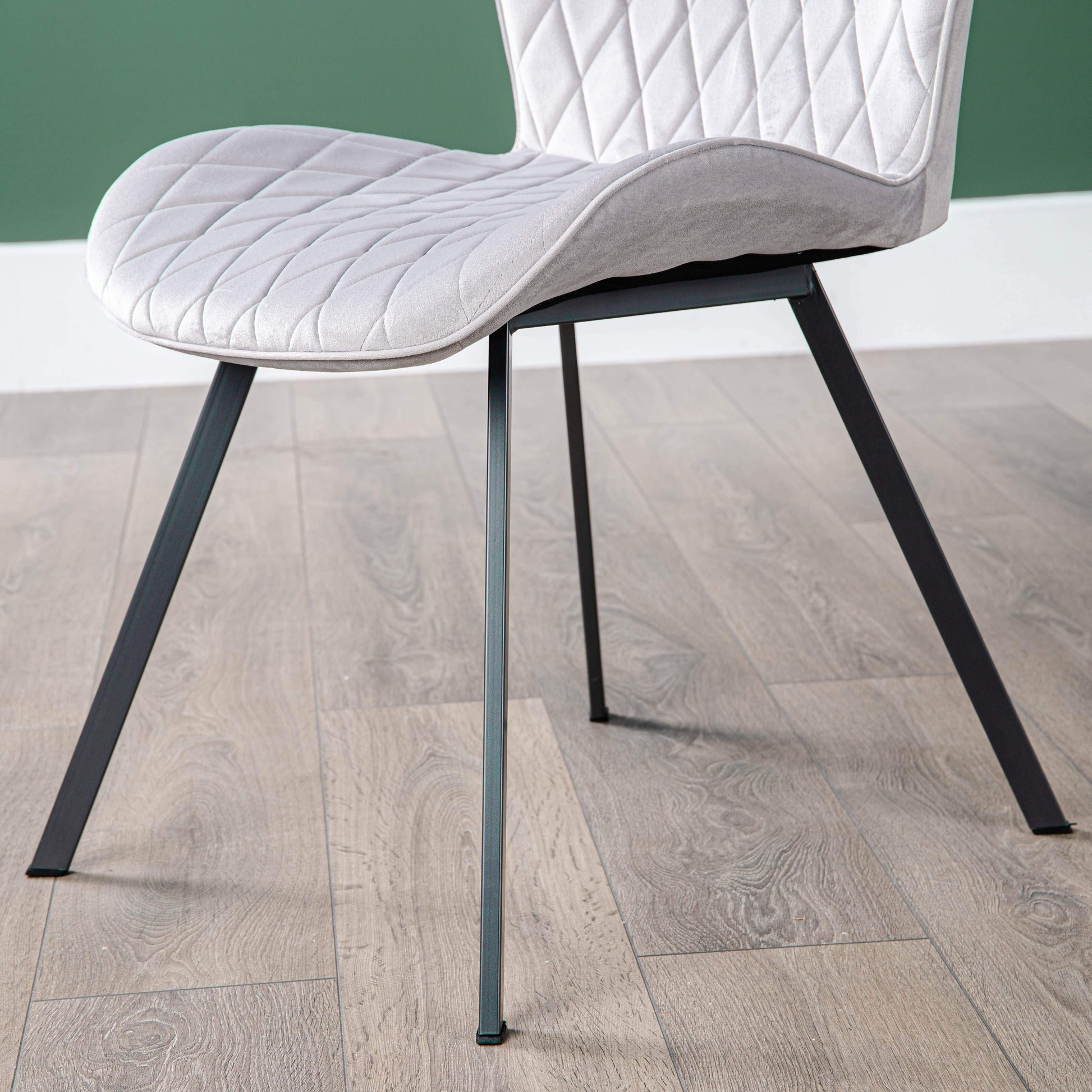 Furniture  -  Vancouver Silver Velvet Dining Chair  -  50155282