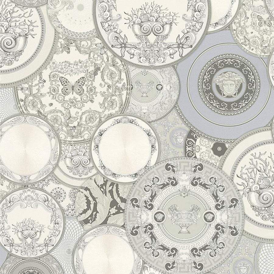 Wallpaper  -  Versace Les Étoiles De La Mer Plates Grey Wallpaper - 349013  -  50143925