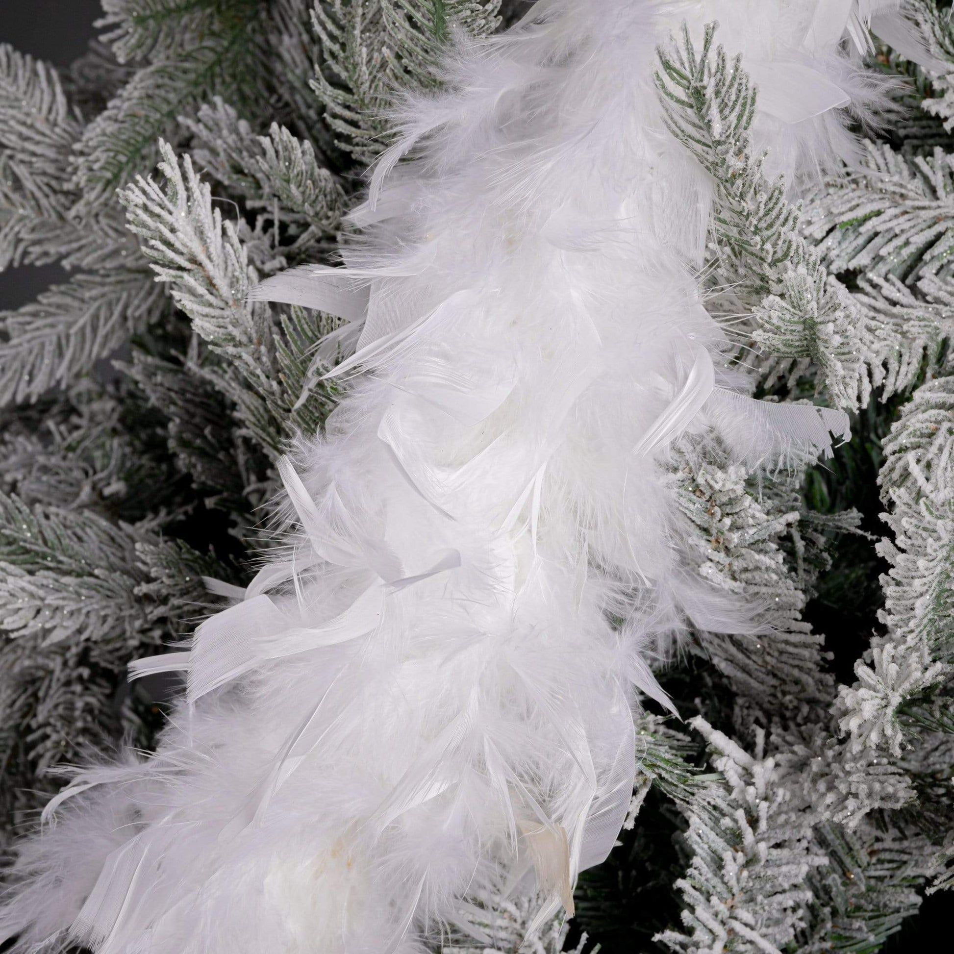 Christmas  -  White Feather Boa Christmas Tree Decoration - 180cm  -  50034147
