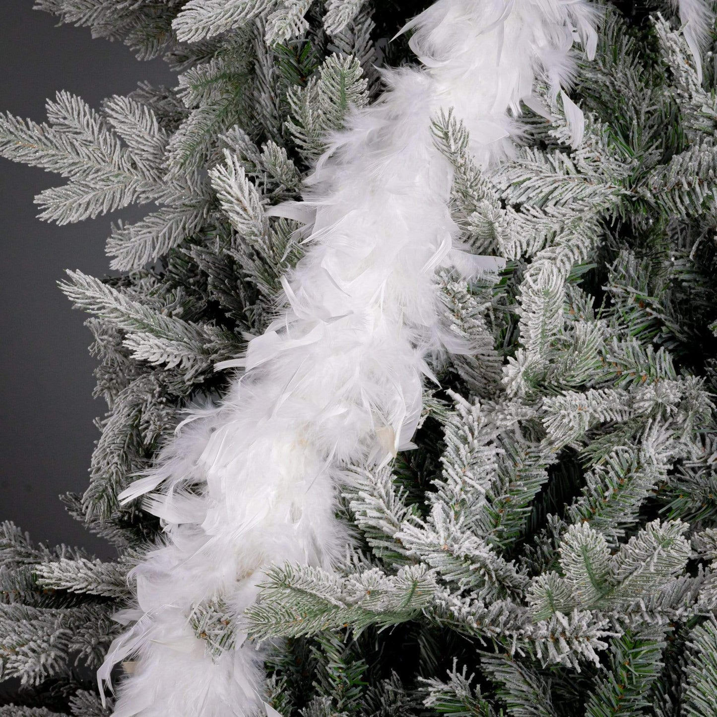 Christmas  -  White Feather Boa Christmas Tree Decoration - 180cm  -  50034147