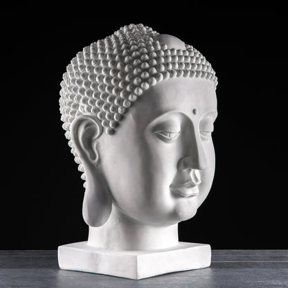 Gardening  -  XL White Buddha Head Bust 70cm  -  60002508