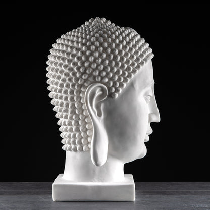 Gardening  -  XL White Buddha Head Bust 70cm  -  60002508