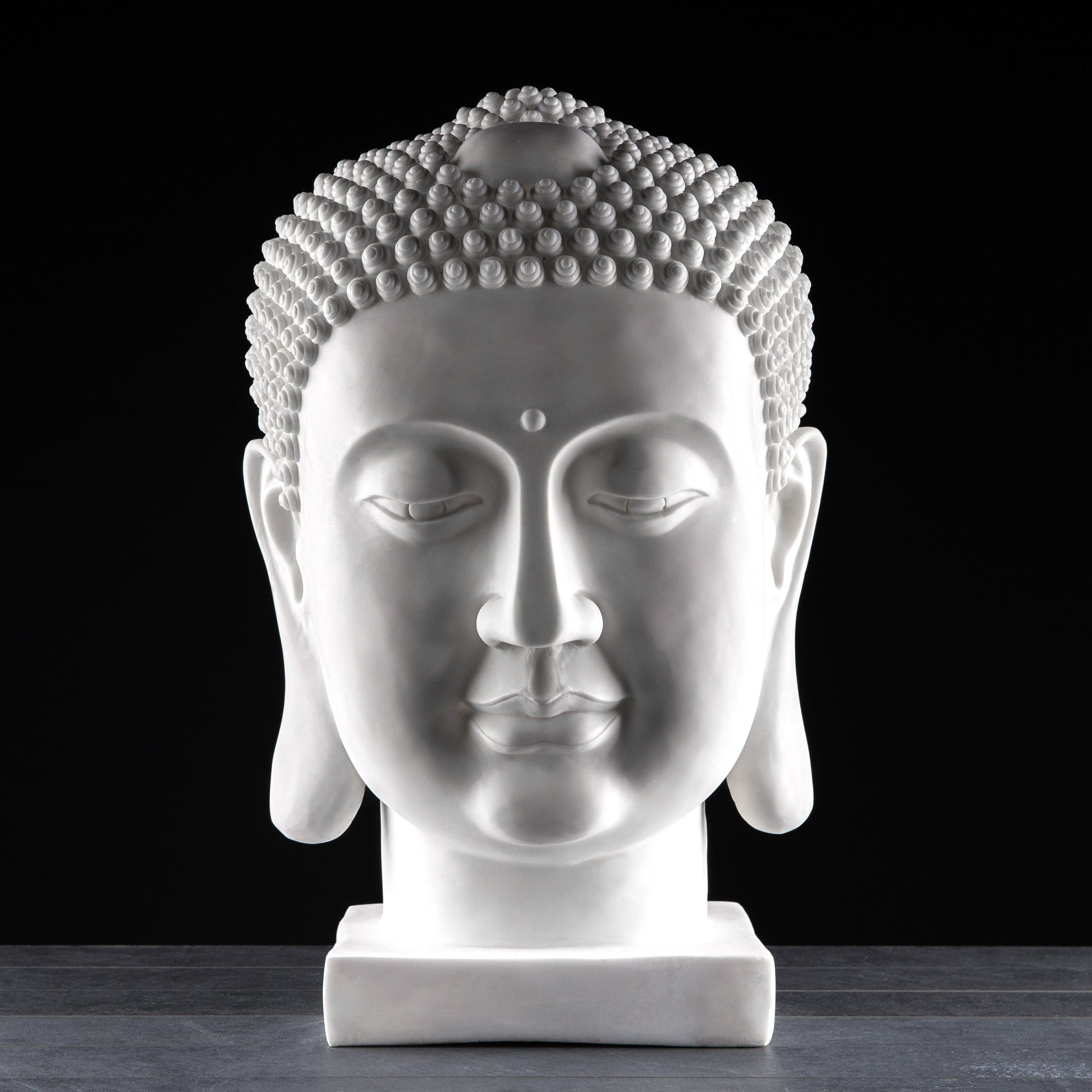 Gardening  -  XL White Buddha Head Bust 70cm  -  60002508