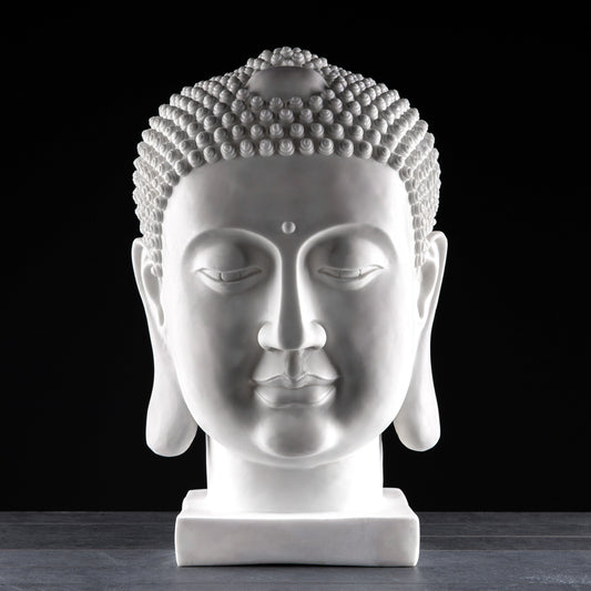 Gardening  -  XL White Buddha Head Bust 70cm  -  60002508